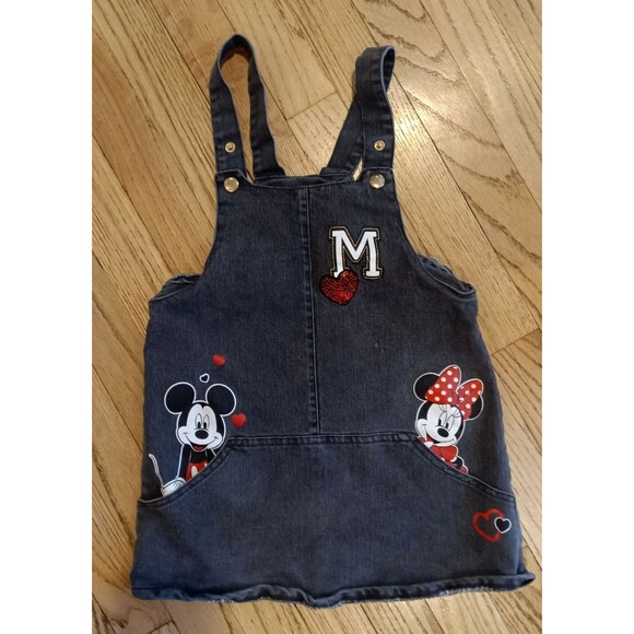 Disney Junior Minnie Toddler 6 Months Minnie & Mickey Mouse Romper Overall Dress - Picture 1 of 9